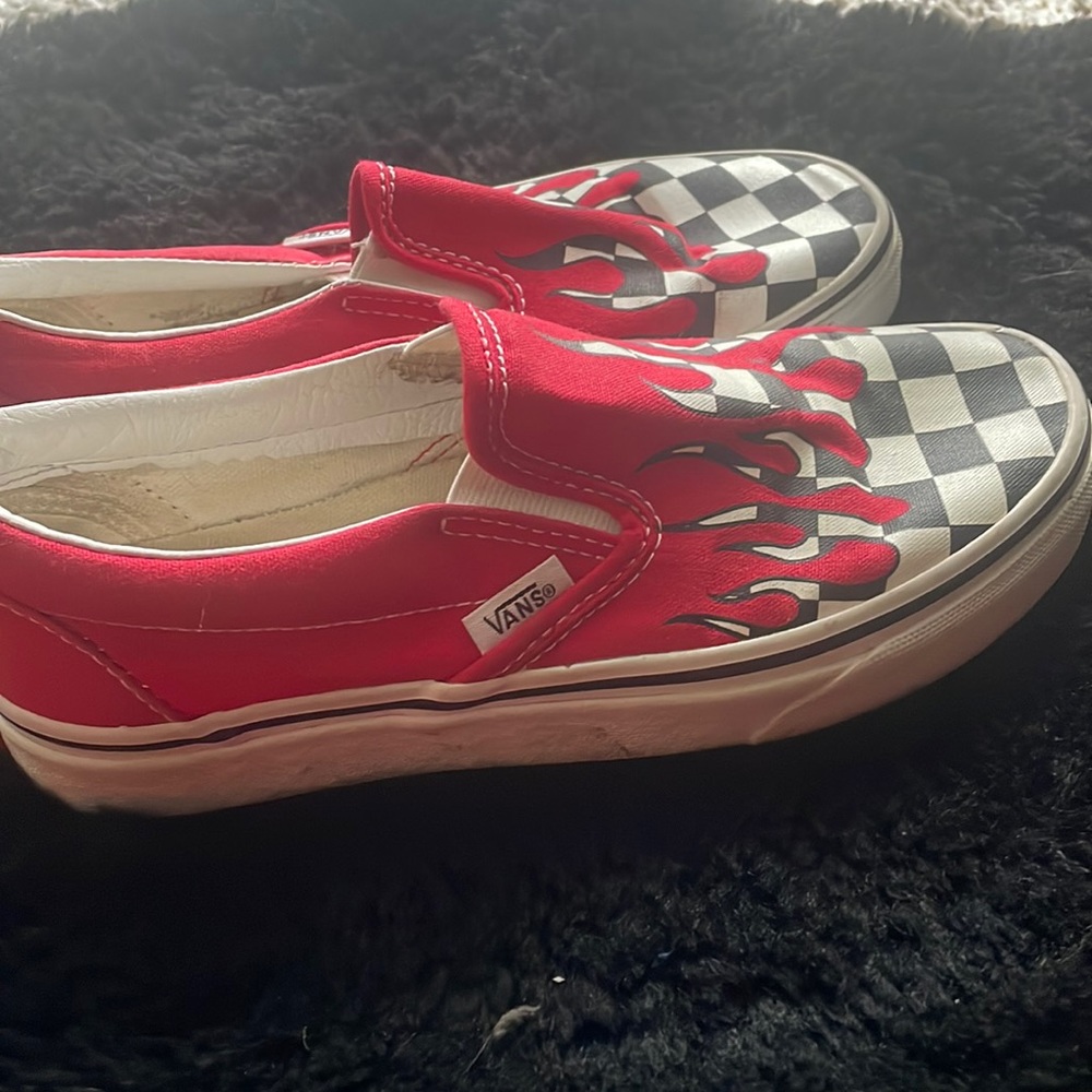 Flame checkered Vans